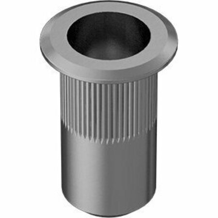 BSC PREFERRED Zinc-Plated Heavy-Duty Rivet Nut Open End 10-32 Interior Thread.130-.225 Material Thick, 25PK 95105A139